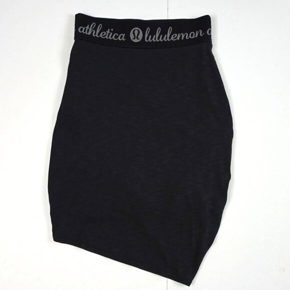 Lululemon Rare Inner Essence Skirt Black High Rise Slate Drape Stretch Size 6 - Picture 4 of 12